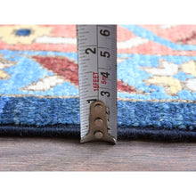 Load image into Gallery viewer, 9&#39;x11&#39;8&quot; Midnight Blue With Yellow, Afghan Peshawar With Serapi Heriz Design, Dense Weave, Vegetable Dyes, Pure Wool, Hand Knotted, Oriental Rug FWR1932