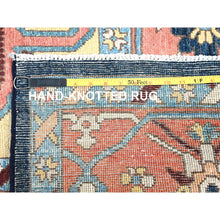 Load image into Gallery viewer, 9&#39;x11&#39;8&quot; Midnight Blue With Yellow, Afghan Peshawar With Serapi Heriz Design, Dense Weave, Vegetable Dyes, Pure Wool, Hand Knotted, Oriental Rug FWR1932