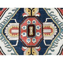 Load image into Gallery viewer, 10&#39;x13&#39;10&quot; Midnight Blue With Yellow, Afghan Peshawar With Serapi Heriz Design, Densely Woven, Vegetable Dyes, Hand Knotted, Pure Wool, Oriental Rug FWR1938