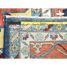Load image into Gallery viewer, 10&#39;x13&#39;10&quot; Midnight Blue With Yellow, Afghan Peshawar With Serapi Heriz Design, Densely Woven, Vegetable Dyes, Hand Knotted, Pure Wool, Oriental Rug FWR1938