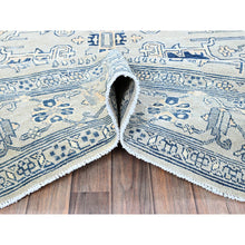 Load image into Gallery viewer, 6&#39;x9&#39; Cloud Gray, Peshawar With Serapi Heriz Medallion Design, 100% Wool, Hand Knotted, Densely Woven, Oriental Rug FWR1944