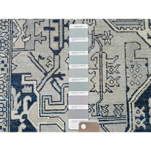 Load image into Gallery viewer, 6&#39;x9&#39; Cloud Gray, Peshawar With Serapi Heriz Medallion Design, 100% Wool, Hand Knotted, Densely Woven, Oriental Rug FWR1944