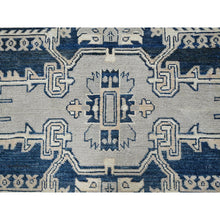 Load image into Gallery viewer, 6&#39;x9&#39; Cloud Gray, Peshawar With Serapi Heriz Medallion Design, 100% Wool, Hand Knotted, Densely Woven, Oriental Rug FWR1944