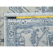 Load image into Gallery viewer, 6&#39;x9&#39; Cloud Gray, Peshawar With Serapi Heriz Medallion Design, 100% Wool, Hand Knotted, Densely Woven, Oriental Rug FWR1944