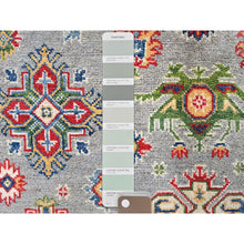 Load image into Gallery viewer, 5&#39;1&quot;x6&#39;9&quot; Medium Gray, Kazak with All Over Tribal Motifs, Hand Knotted, Natural Dyes, Denser Weave, Soft Wool, Oriental Rug FWR1968