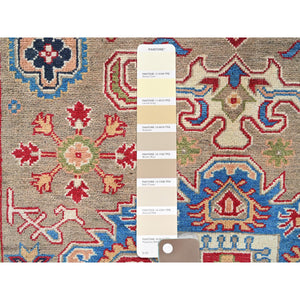 5'x6'9" Tawny Brown, Kazak With Tribal Medallion Design, Natural Dyes, Denser Weave, Hand Knotted, 100% Wool, Oriental Rug FWR1974