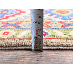 5'x6'9" Tawny Brown, Kazak With Tribal Medallion Design, Natural Dyes, Denser Weave, Hand Knotted, 100% Wool, Oriental Rug FWR1974