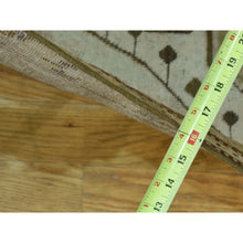 Load image into Gallery viewer, 3&#39;8&quot;x15&#39; Green Handmade Antique Caucasian Karabakh Pure Wool Wide Runner Rug FWR199068