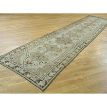Load image into Gallery viewer, 3&#39;8&quot;x15&#39; Green Handmade Antique Caucasian Karabakh Pure Wool Wide Runner Rug FWR199068