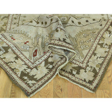 Load image into Gallery viewer, 3&#39;8&quot;x15&#39; Green Handmade Antique Caucasian Karabakh Pure Wool Wide Runner Rug FWR199068