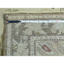 Load image into Gallery viewer, 3&#39;8&quot;x15&#39; Green Handmade Antique Caucasian Karabakh Pure Wool Wide Runner Rug FWR199068