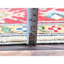 Load image into Gallery viewer, 5&#39;x6&#39;6&quot; Chiffon White, Kazak With Geometric Medallions Design, Vegetable Dyes, Hand Knotted, Denser Weave, 100% Wool, Oriental Rug FWR1992