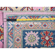 Load image into Gallery viewer, 5&#39;x6&#39;7&quot; Aurora Pink, Kazak With Geometric Medallions Design, Hand Knotted, Vegetable Dyes, Denser Weave, Pure Wool, Oriental Rug FWR2004