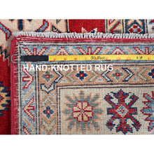 Load image into Gallery viewer, 4&#39;9&quot;x7&#39;1&quot; Berry Red, Kazak With Tribal Medallions Design, Soft Wool, Vegetable Dyes, Hand Knotted, Denser Weave, Oriental Rug FWR2010