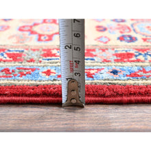 Load image into Gallery viewer, 5&#39;x6&#39;4&quot; Scarlet Red, Kazak with Geometric Medallions Design, Vegetable Dyes, Hand Knotted, Denser Weave, Pure Wool, Oriental Rug FWR2028