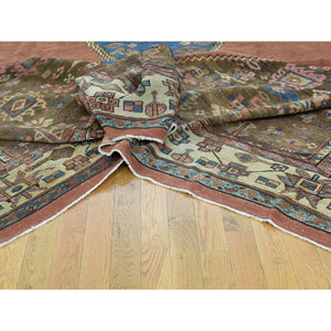 10'8"x14'1" Honey Brown Handmade Original Antique Persian Bakshaish Mint Cond Rug FWR204786