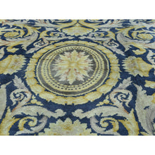 Load image into Gallery viewer, 10&#39;10&quot;x13&#39;8&quot; Navy Blue Old Spanish Savonnerie Exc Cond Hand-knotted Oversize Rug FWR206544