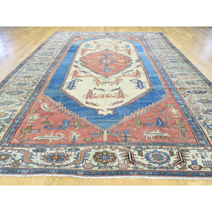 8'4"x14' Red Original Antique Persian Bakshaish Good Cond Gallery Size Rug FWR206562