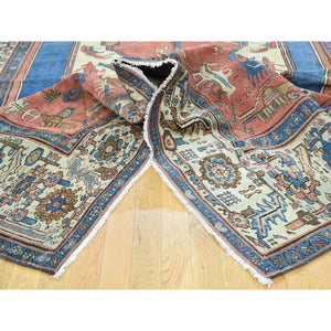 8'4"x14' Red Original Antique Persian Bakshaish Good Cond Gallery Size Rug FWR206562