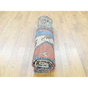 8'4"x14' Red Original Antique Persian Bakshaish Good Cond Gallery Size Rug FWR206562