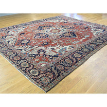 Load image into Gallery viewer, 10&#39;x11&#39;7&quot; Red Hand-knotted Antique Persian Serapi Squarish Good Cond Rug FWR208710