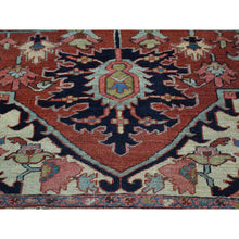 Load image into Gallery viewer, 10&#39;x11&#39;7&quot; Red Hand-knotted Antique Persian Serapi Squarish Good Cond Rug FWR208710