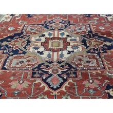 Load image into Gallery viewer, 10&#39;x11&#39;7&quot; Red Hand-knotted Antique Persian Serapi Squarish Good Cond Rug FWR208710