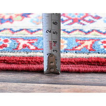 Load image into Gallery viewer, 4&#39;x5&#39;8&quot; Arsenal Red, Kazak with Geometric Medallions Design, Vegetable Dyes, Hand Knotted, Denser Weave, Soft and Vibrant Wool, Oriental Rug FWR2124