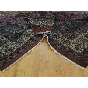 11'10"x23'4" Red Antique Persian Bibikabad Hand-knotted Gallery Size Rug FWR215700
