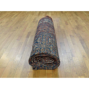 11'10"x23'4" Red Antique Persian Bibikabad Hand-knotted Gallery Size Rug FWR215700