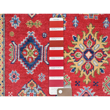 Load image into Gallery viewer, 4&#39;x6&#39; Imperial Red, Kazak With Geometric Design, Vegetable Dyes, Hand Knotted, Denser Weave, Soft And Vibrant Wool, Oriental Rug FWR2154