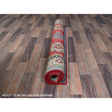 Load image into Gallery viewer, 4&#39;x6&#39; Imperial Red, Kazak with Geometric Design, Vegetable Dyes, Hand Knotted, Denser Weave, Soft and Vibrant Wool, Oriental Rug FWR2154