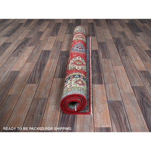 4'x6' Imperial Red, Kazak with Geometric Design, Vegetable Dyes, Hand Knotted, Denser Weave, Soft and Vibrant Wool, Oriental Rug FWR2154