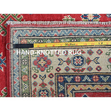 Load image into Gallery viewer, 4&#39;x6&#39; Imperial Red, Kazak with Geometric Medallions Design, Soft and Shiny Wool, Hand Knotted, Vegetable Dyes, Denser Weave, Oriental Rug FWR2556