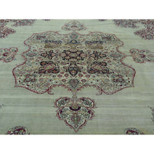 Load image into Gallery viewer, 10&#39;9&quot;x12&#39; Beige Antique Lavar Kerman With Natural Cranberry Dyes Oriental Rug FWR216360