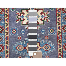 Load image into Gallery viewer, 2&#39;x3&#39; Lilac Gray, Kazak with Geometric Medallions Design, Vegetable Dyes, Hand Knotted, Soft Wool, Denser Weave, Sample, Mat, Oriental Rug Sh369 FWR2214