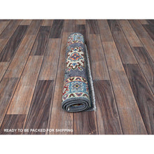 Load image into Gallery viewer, 2&#39;x3&#39; Lilac Gray, Kazak with Geometric Medallions Design, Vegetable Dyes, Hand Knotted, Soft Wool, Denser Weave, Sample, Mat, Oriental Rug Sh369 FWR2214