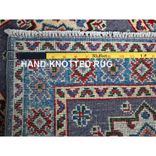 Load image into Gallery viewer, 2&#39;x3&#39; Lilac Gray, Kazak with Geometric Medallions Design, Vegetable Dyes, Hand Knotted, Soft Wool, Denser Weave, Sample, Mat, Oriental Rug Sh369 FWR2214