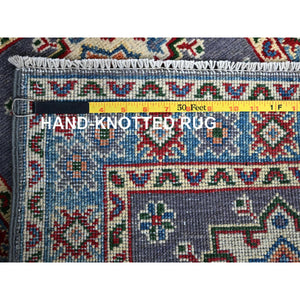 2'x3' Lilac Gray, Kazak with Geometric Medallions Design, Vegetable Dyes, Hand Knotted, Soft Wool, Denser Weave, Sample, Mat, Oriental Rug Sh369 FWR2214