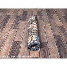 Load image into Gallery viewer, 2&#39;1&quot;x2&#39;10&quot; Quail Gray, Kazak With Geometric Medallions Design, Hand Knotted, Soft Wool, Vegetable Dyes, Denser Weave, Mat, Sample, Oriental Rug FWR2226