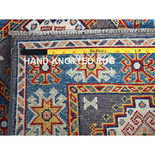 Load image into Gallery viewer, 2&#39;1&quot;x2&#39;10&quot; Quail Gray, Kazak With Geometric Medallions Design, Hand Knotted, Soft Wool, Vegetable Dyes, Denser Weave, Mat, Sample, Oriental Rug FWR2226