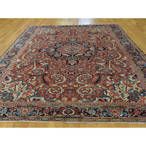 8'6''x11'7'' Red Antique Persian Heriz Handmade Mint Condition Oriental Rug FWR224562