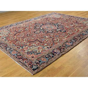 8'6''x11'7'' Red Antique Persian Heriz Handmade Mint Condition Oriental Rug FWR224562
