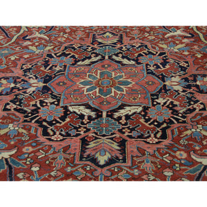 8'6''x11'7'' Red Antique Persian Heriz Handmade Mint Condition Oriental Rug FWR224562