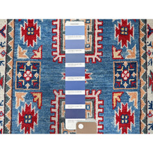 Load image into Gallery viewer, 2&#39;x3&#39; Bayern Blue, Kazak with All Over Tribal Motifs, Hand Knotted, Soft Wool, Natural Dyes, Denser Weave, Mat, Sample, Oriental Rug Sh376 FWR2256