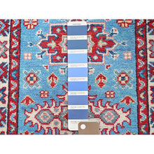 Load image into Gallery viewer, 2&#39;x2&#39;10&quot; Alaskan Blue, Kazak with Tribal Medallions Design, Vegetable Dyes, Soft Wool, Hand Knotted, Denser Weave, Sample, Mat, Oriental Rug Sh377 FWR2262