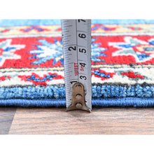 Load image into Gallery viewer, 2&#39;1&quot;x3&#39; Maya Blue, Kazak with Tribal Medallions Design, Vegetable Dyes, Hand Knotted, Soft Wool, Denser Weave, Sample, Mat, Oriental Rug FWR2274