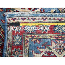 Load image into Gallery viewer, 2&#39;1&quot;x3&#39; Maya Blue, Kazak with Tribal Medallions Design, Vegetable Dyes, Hand Knotted, Soft Wool, Denser Weave, Sample, Mat, Oriental Rug FWR2274