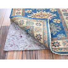 Load image into Gallery viewer, 2&#39;1&quot;x2&#39;9&quot; Imperial Blue, Hand Knotted, Kazak With Tribal Medallions Design, Vegetable Dyes, Soft Wool, Denser Weave, Sample, Mat, Oriental Rug FWR2280
