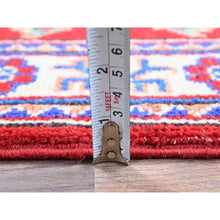 Load image into Gallery viewer, 2&#39;x3&#39; Imperial Red, Kazak with Geometric Medallion Design, Vegetable Dyes, Hand Knotted, Soft and Vibrant Wool, Denser Weave, Sample, Mat, Oriental Rug Sh382 FWR2292
